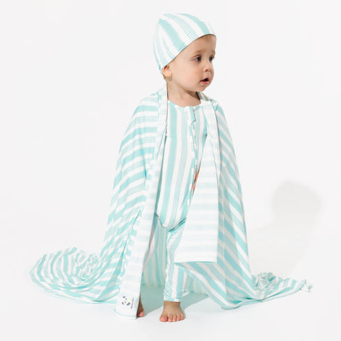 slumber-stripes-bamboo-swaddle-beanie-set- at Sophia's Style-2
